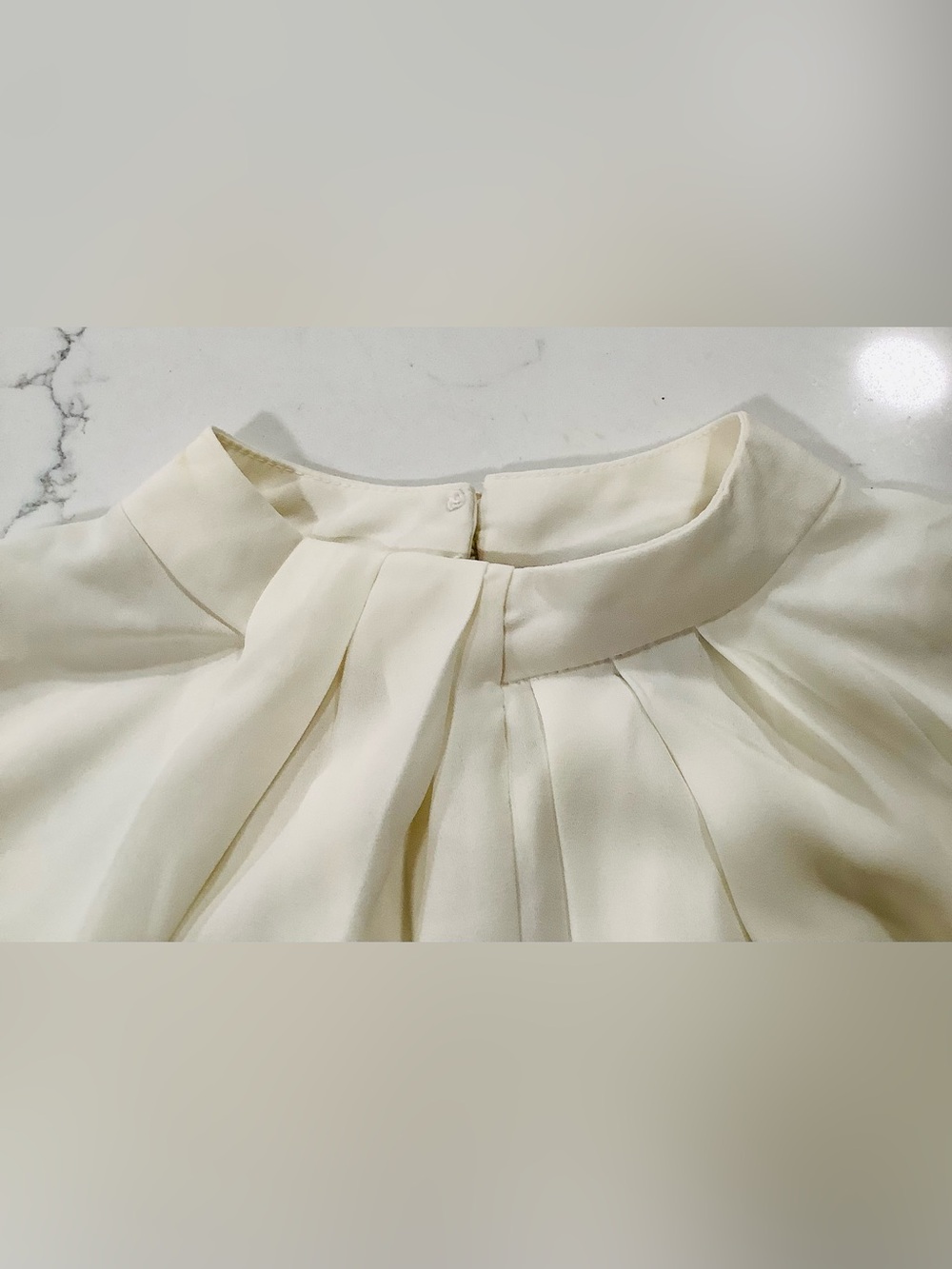 Worthington Cream Pleated Mock Neck Blouse - Picture 2 of 9
